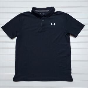 Under Armour Youth Heatgear Athletic Polo Shirt Size YLG Black